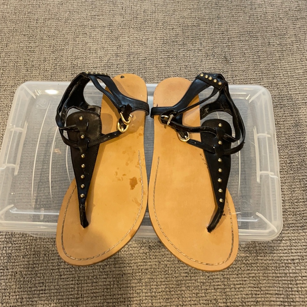 Aqua Black Gladiator Sandals 8!